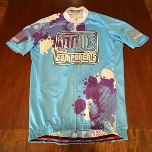 Jakroo Ignite Components Cycling Jersey Full Zip Bike Shirt Medium
